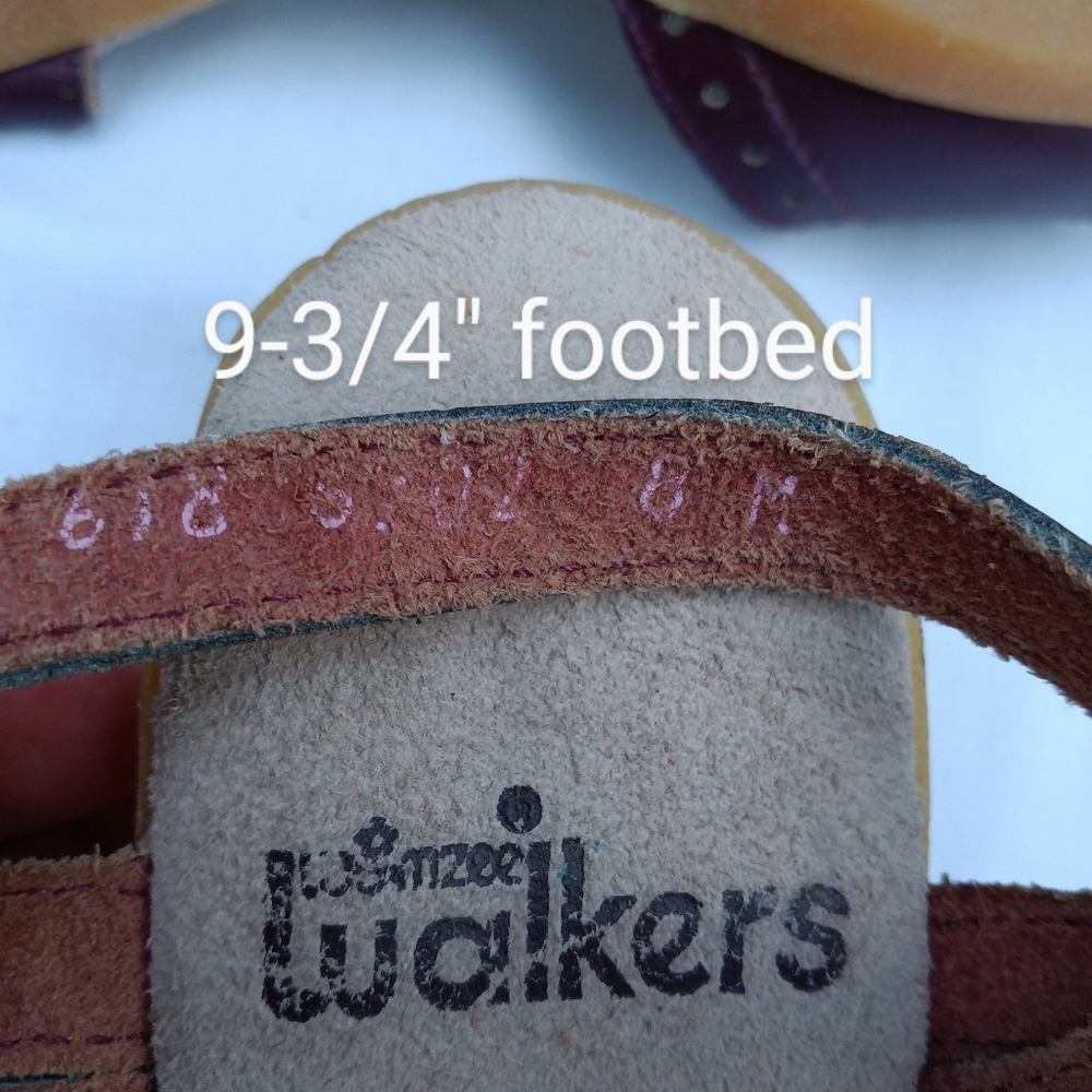 NOS Vintage Wimzees Walkers Comfort Wedge Sandals Cordovan Leather - Picture 10 of 10